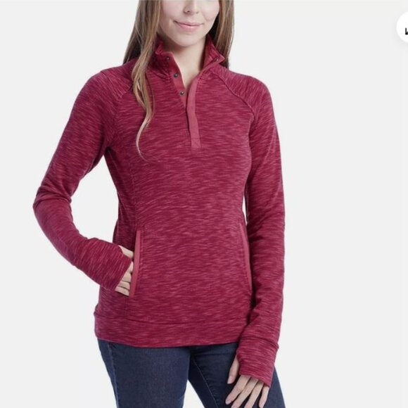Avalanche Women's Loma Snap Pullover Lightweight Sweatshirt - Small - Rouge Red - Picture 1 of 6
